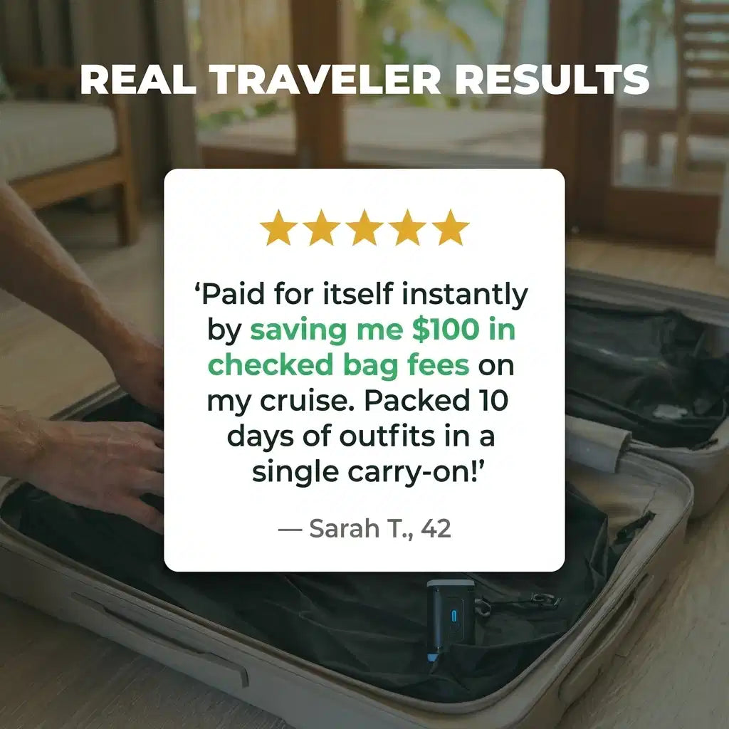 AirFold vacuum travel bags 5-star customer reviews verified travelers space saving compression bags | Sashura