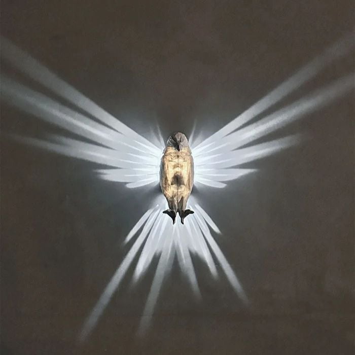 Lumifauna™ 3D Eagle LED Wall Light by Sashura with glowing 3D illusion effect