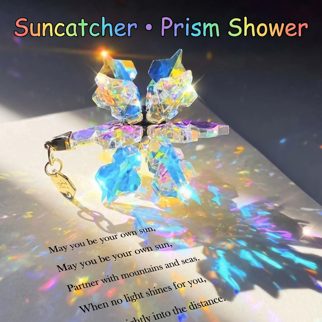 Sashura Lightbloom Prism Shower crystal suncatcher refracting a brilliant rainbow