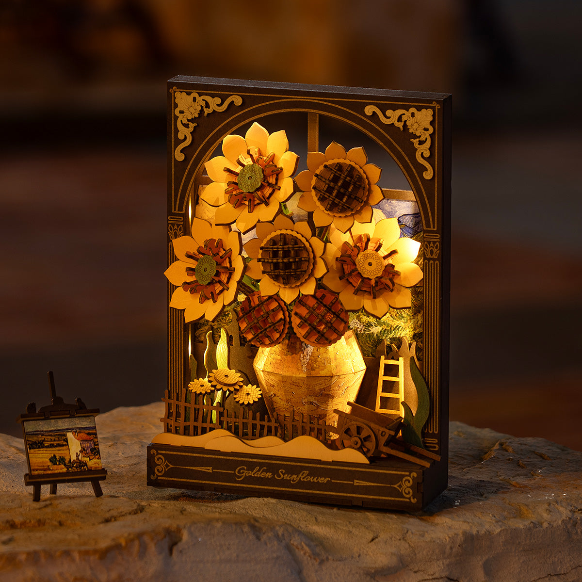 Sashura™ Artistic Golden Sunflower 3D Puzzle - Radiant Floral Wall Art by Sashura Premium