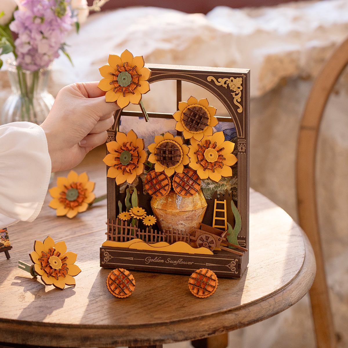 Sashura™ Artistic Golden Sunflower 3D Puzzle - Radiant Floral Wall Art by Sashura Premium