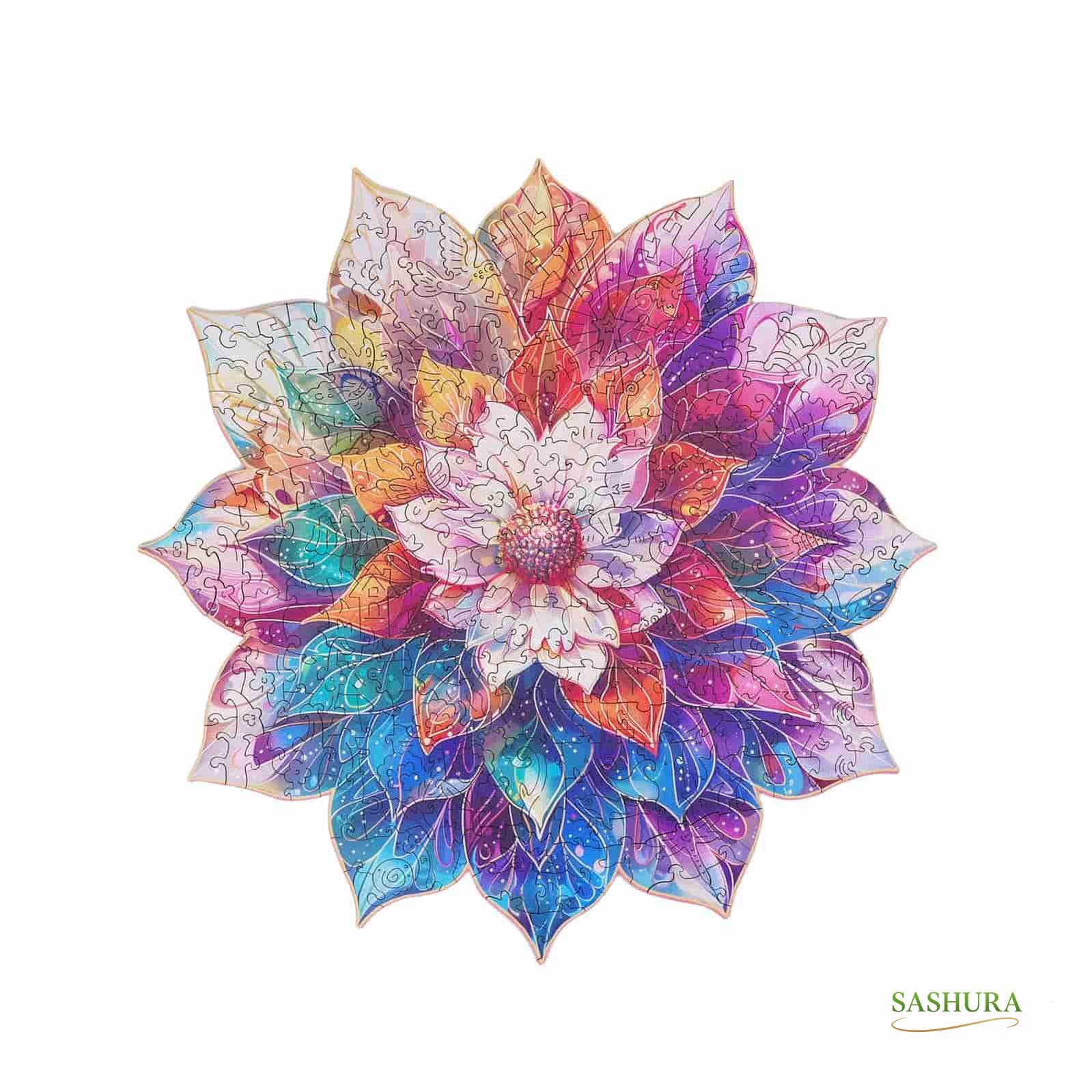 Sashura™ Artistic Mystic Mandala Flower Puzzle - Mindful Zen Relaxation by Sashura Premium