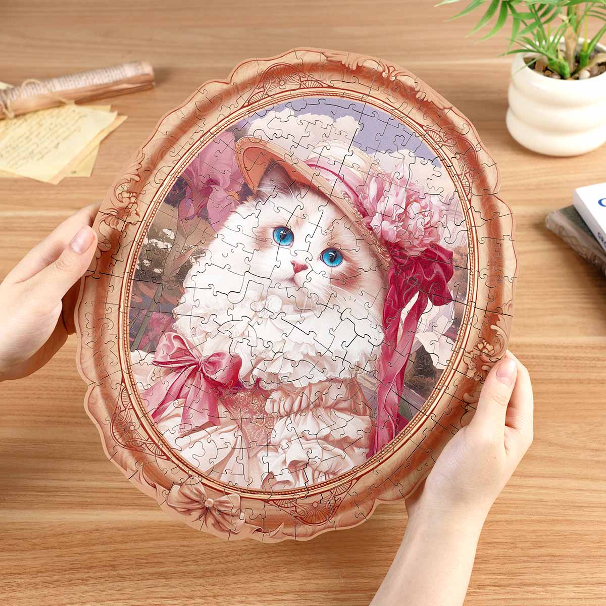 Sashura™ Artistic Springtime Kitty Wooden Puzzle - Relaxing Mind Challenge by Sashura Premium