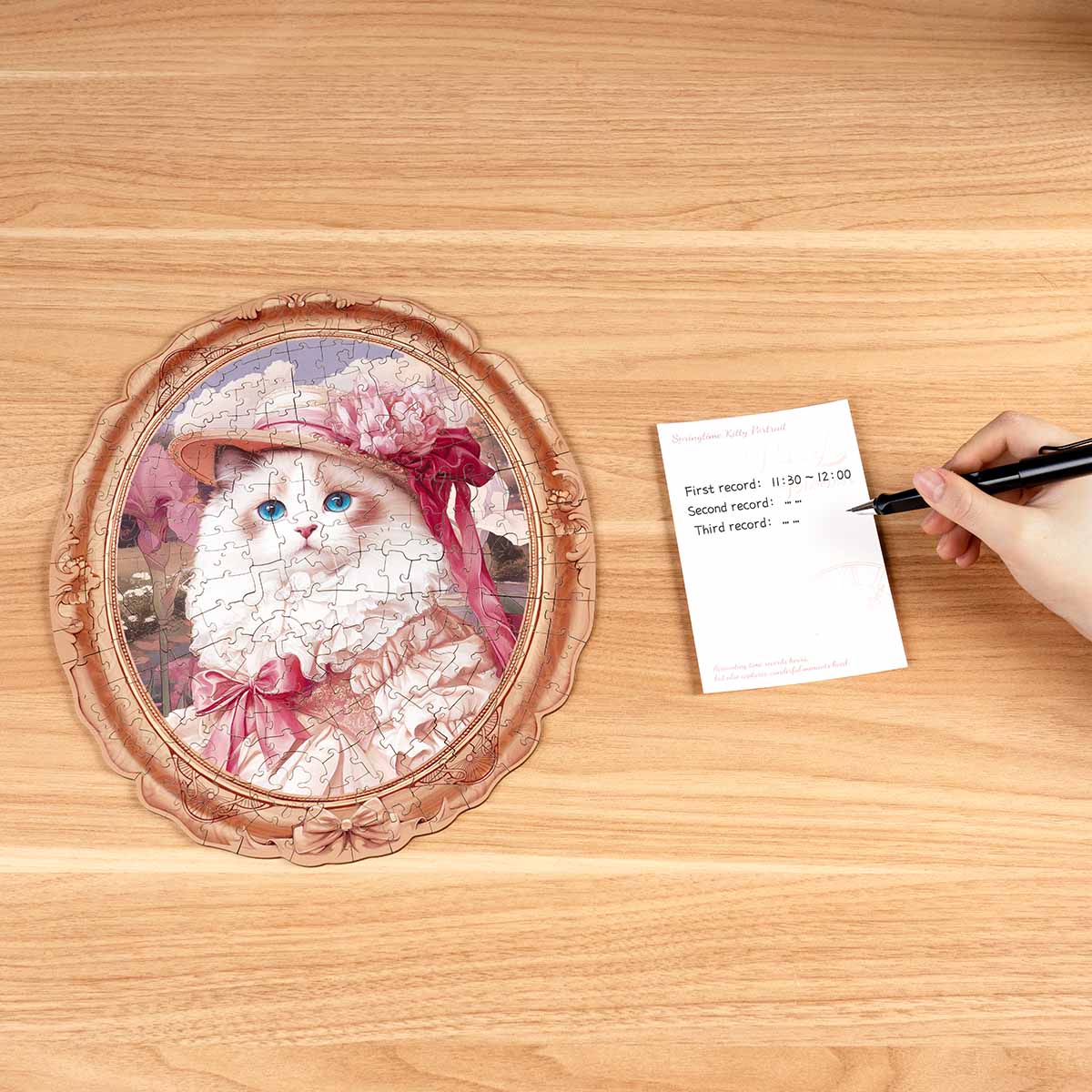 Sashura™ Artistic Springtime Kitty Wooden Puzzle - Relaxing Mind Challenge by Sashura Premium