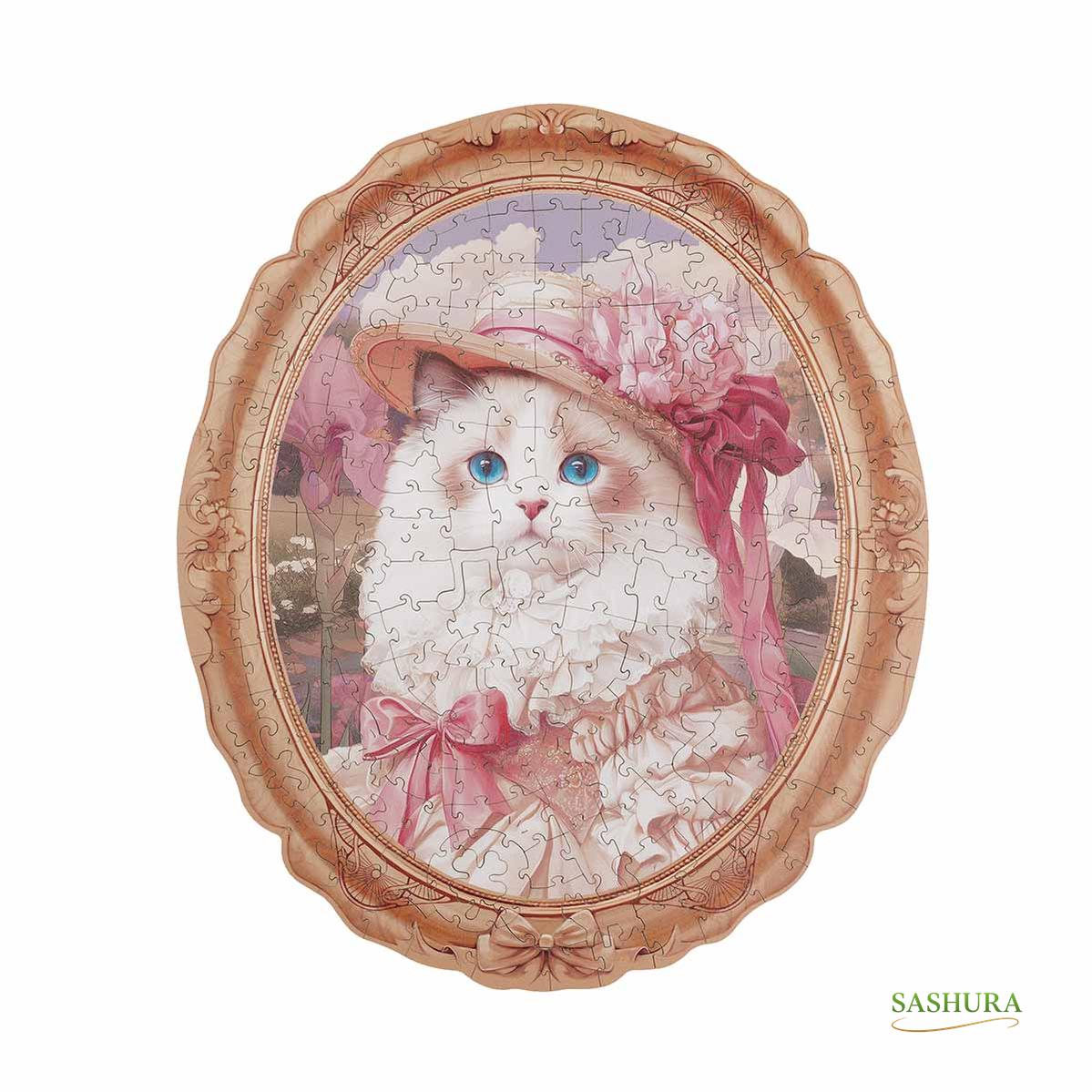 Sashura™ Artistic Springtime Kitty Wooden Puzzle - Relaxing Mind Challenge by Sashura Premium