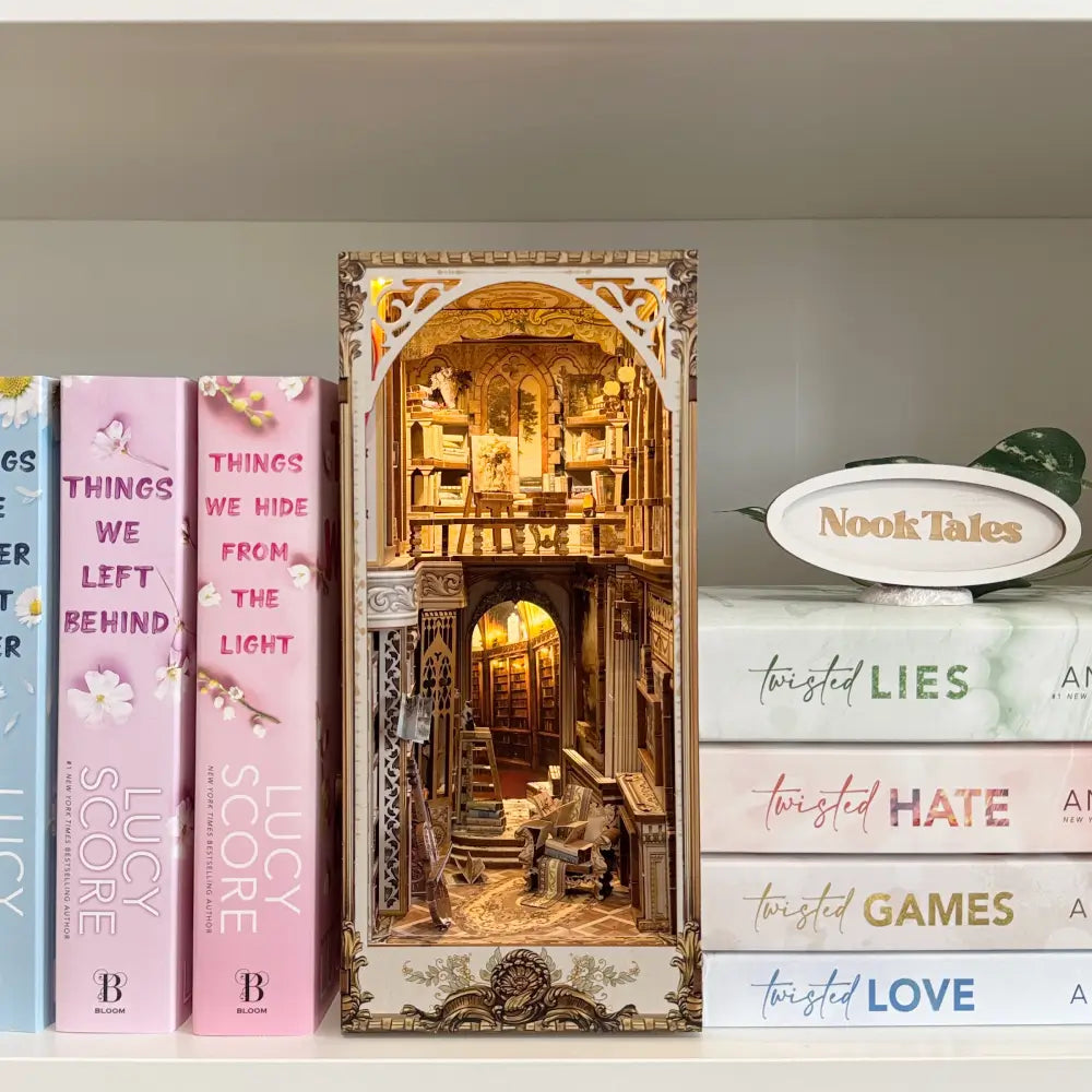 Sashura™ Elegant Gorgeous Manor Book Nook - LED Illuminated Library by Sashura Premium