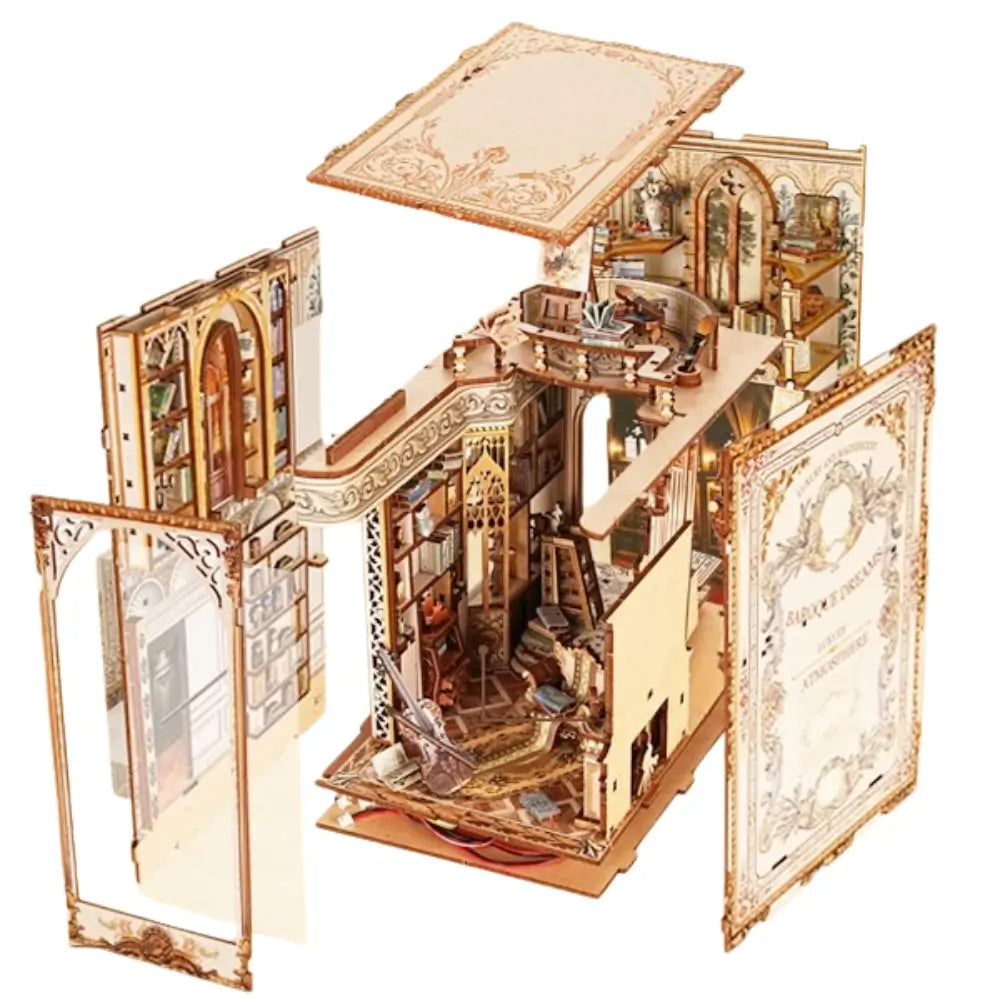 Sashura™ Elegant Gorgeous Manor Book Nook - LED Illuminated Library by Sashura Premium