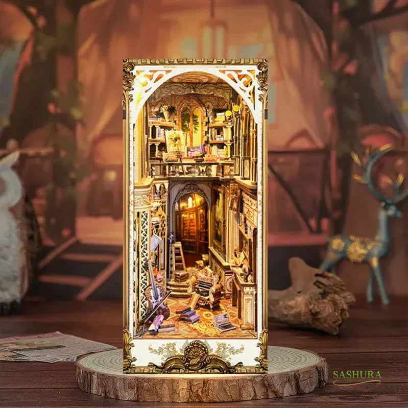 Sashura™ Elegant Gorgeous Manor Book Nook - LED Illuminated Library by Sashura Premium