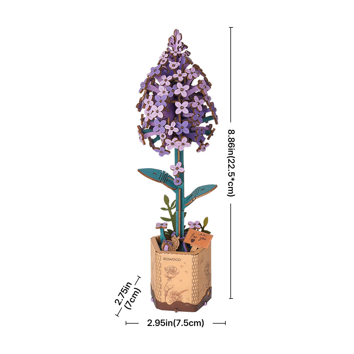 Sashura™ Elegant Lilac Wooden Flower - Stress Relieving Desk Decor by Sashura Premium