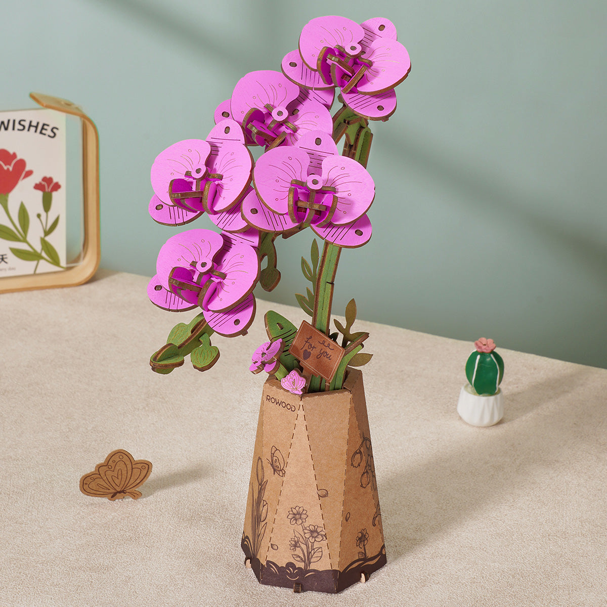 Sashura™ Elegant Purple Moth Orchid 3D Wooden Puzzle - Everlasting Bloom by Sashura Premium
