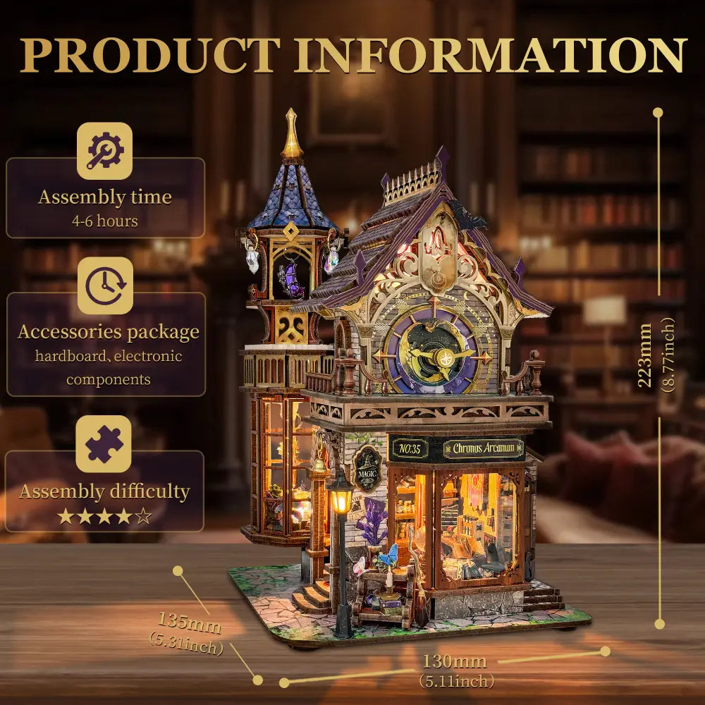 Sashura™ Enchanted Magic Clock Tower - DIY Wooden Brain Teaser Kit by Sashura Premium