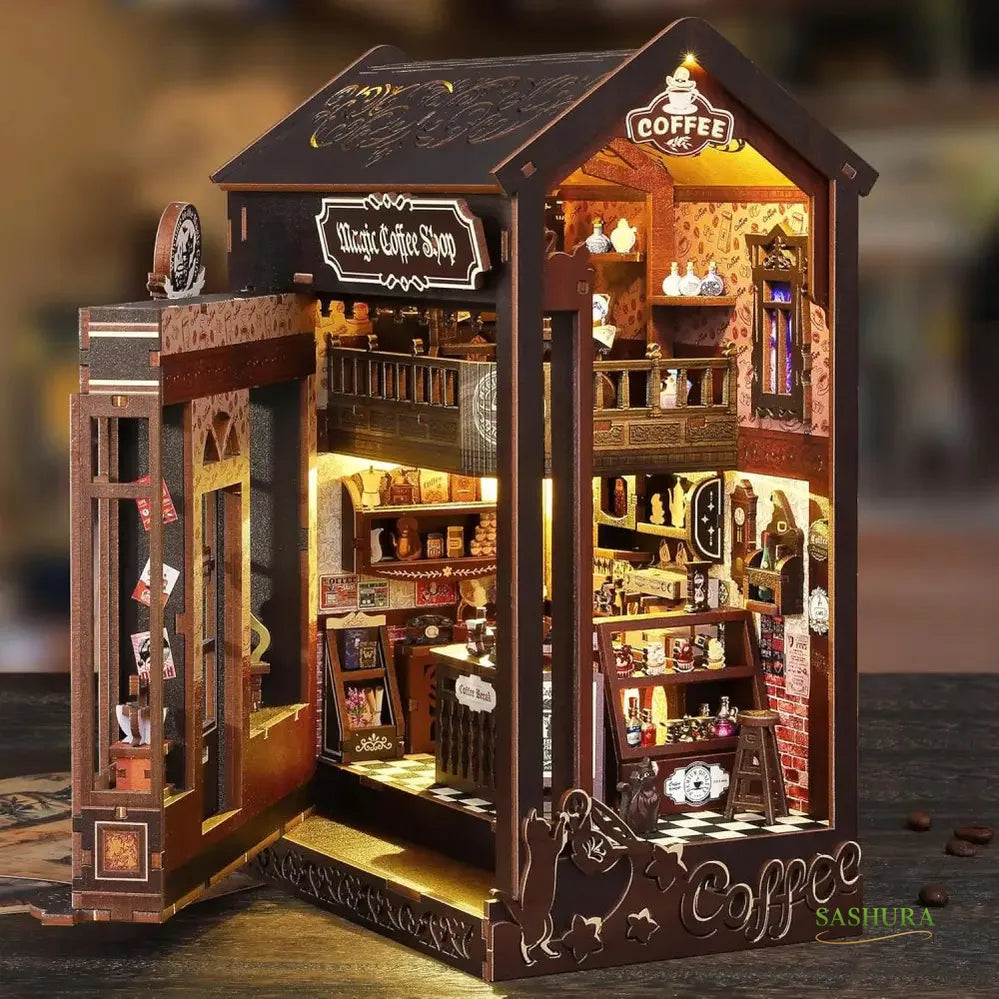 Sashura™ Enchanted Witch's Coffee Shop - Immersive DIY Book Nook by Sashura Premium