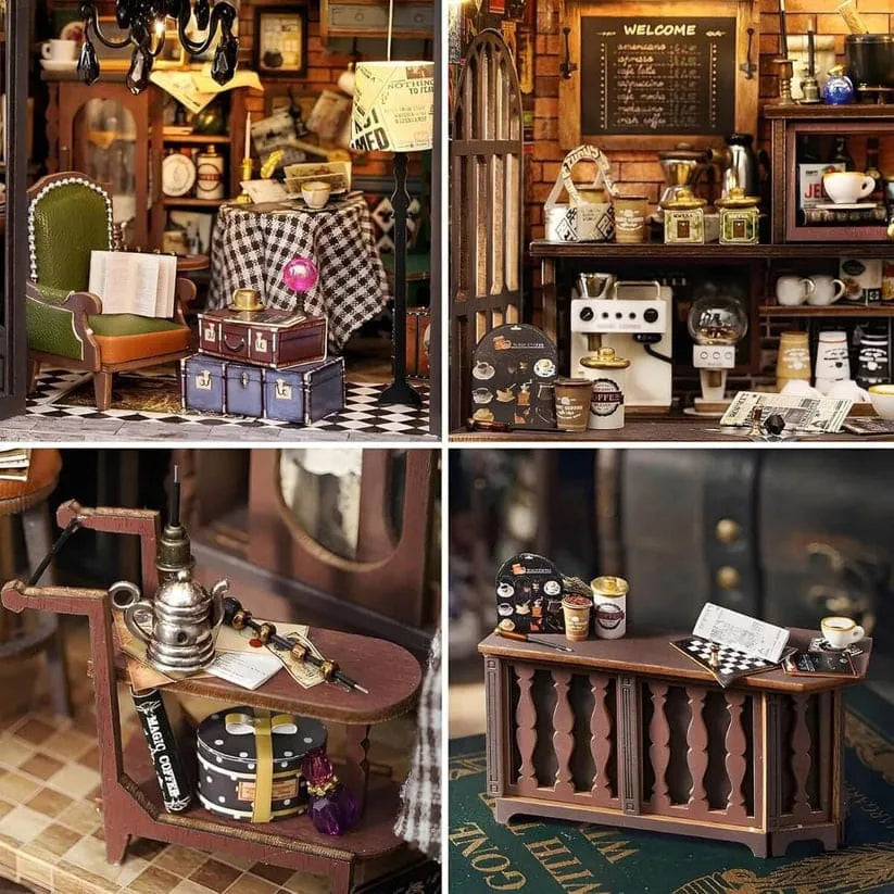 Sashura™ Enchanting Magic Coffee Shop DIY Book Nook - 1:24 Scale by Sashura Premium