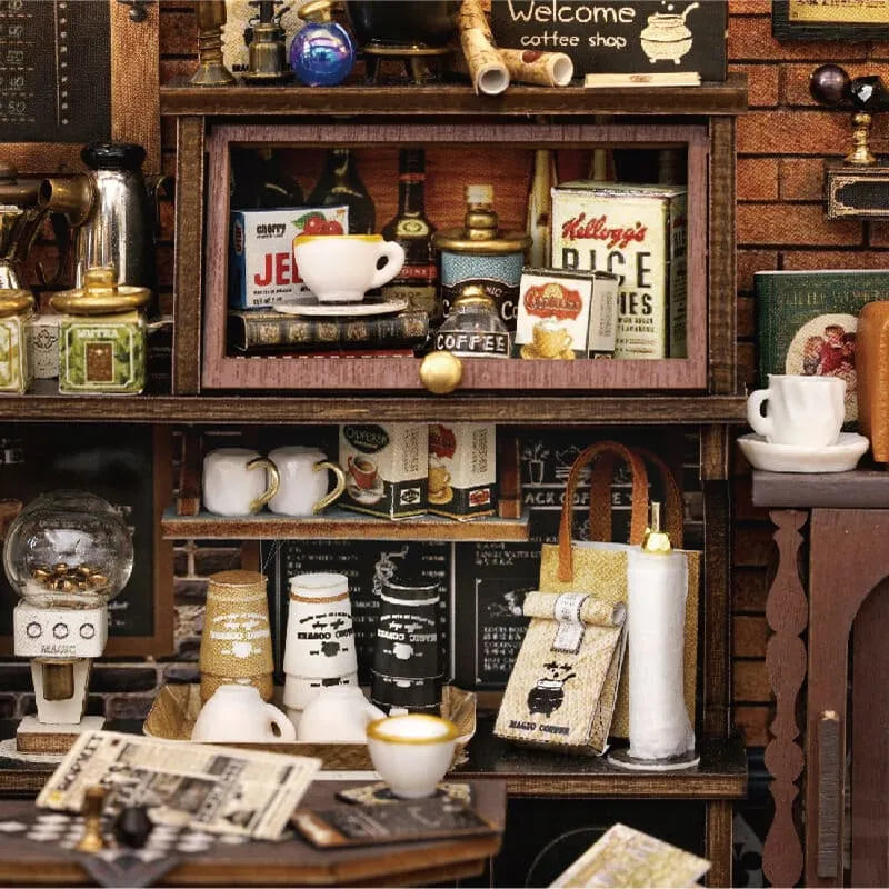 Sashura™ Enchanting Magic Coffee Shop - Intricate DIY Book Nook by Sashura Premium