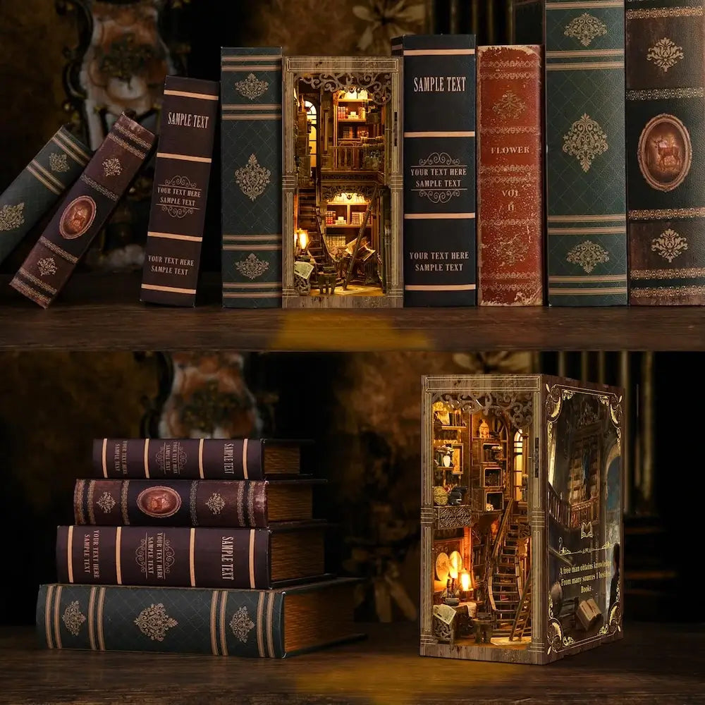 Sashura™ Exquisite Ancient Library Kit - Timeless Bookshelf Diorama by Sashura Premium