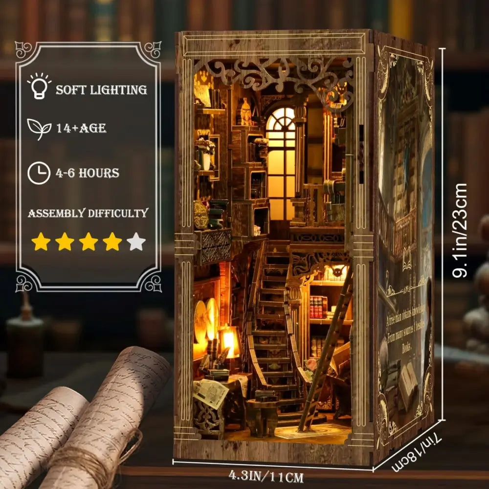 Sashura™ Exquisite Ancient Library Kit - Timeless Bookshelf Diorama by Sashura Premium