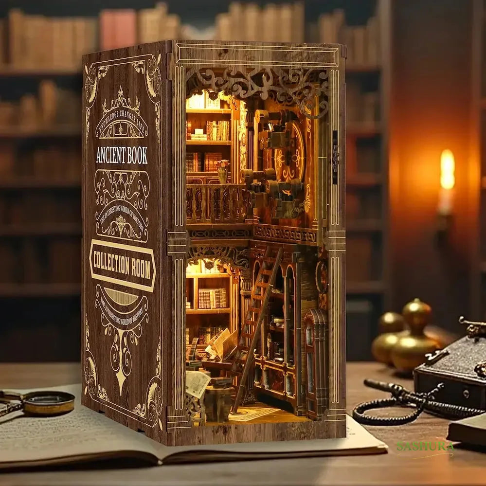 Sashura™ Exquisite Ancient Library Kit - Timeless Bookshelf Diorama by Sashura Premium