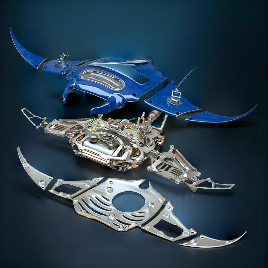Sashura™ Majestic Metal Manta Ray - Fluid Motion LED Display by Sashura Premium