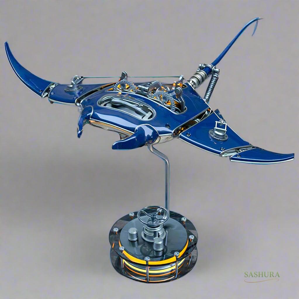 Sashura™ Majestic Metal Manta Ray - Fluid Motion LED Display by Sashura Premium