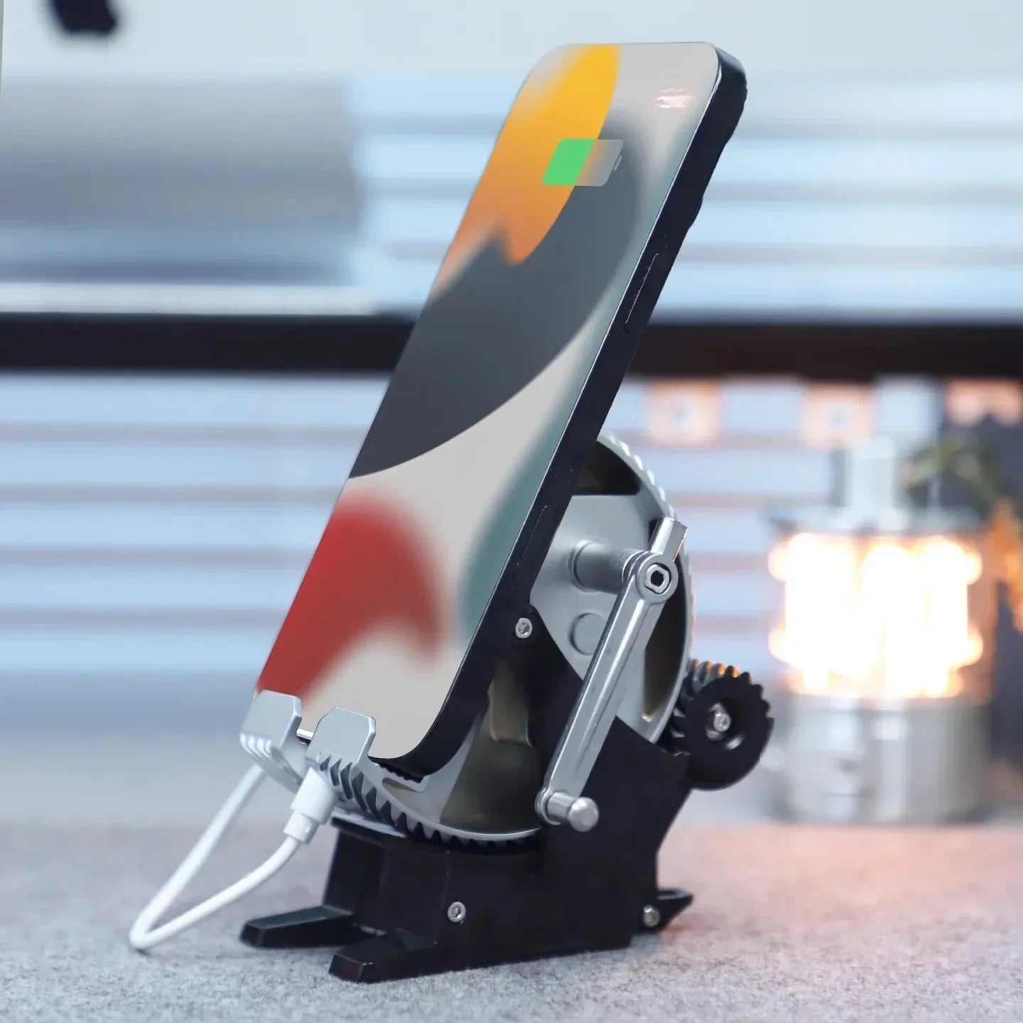 Sashura™ Precision Alloy Mechanical Phone Holder - Industrial Charging Station by Sashura Premium
