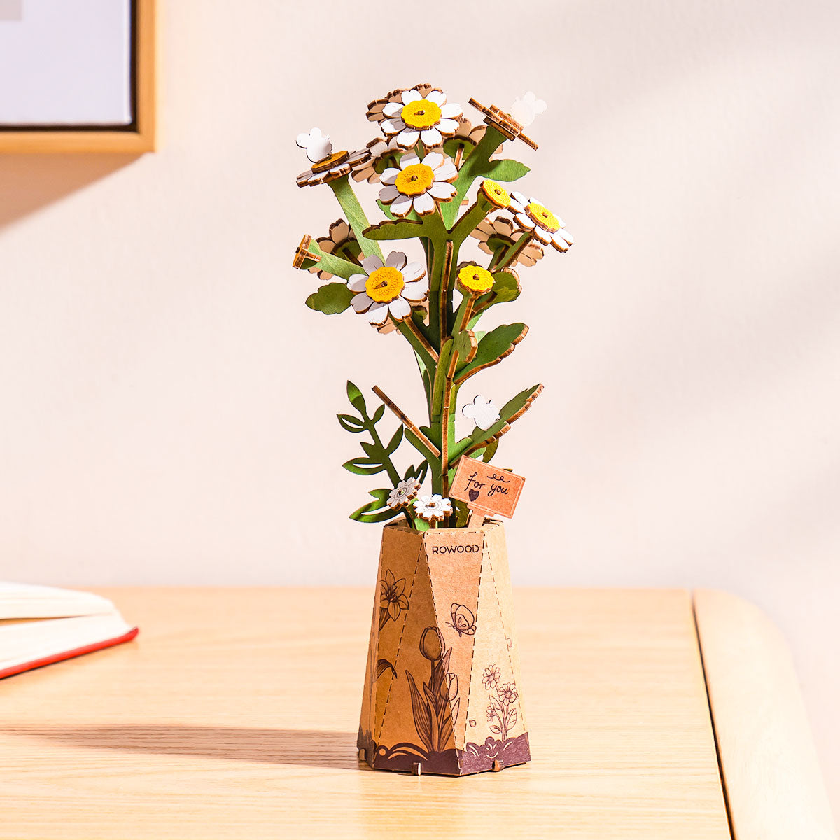 Sashura™ Premium Chamomile Wooden Flower - Eternal Floral Decor by Sashura Premium