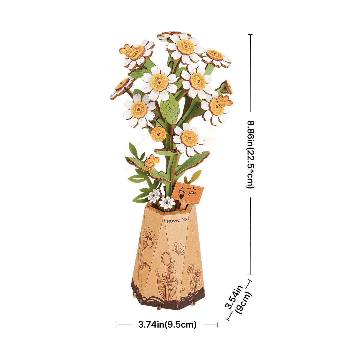 Sashura™ Premium Chamomile Wooden Flower - Eternal Floral Decor by Sashura Premium