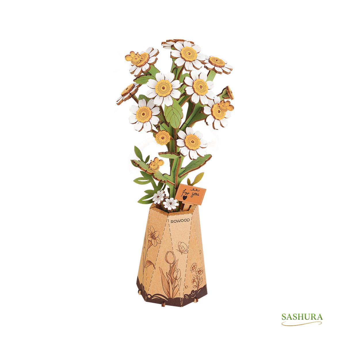 Sashura™ Premium Chamomile Wooden Flower - Eternal Floral Decor by Sashura Premium