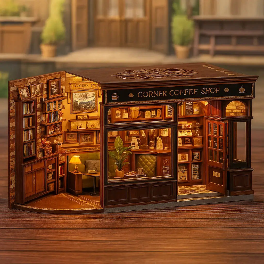 Sashura™ Premium Corner Coffee Shop - Immersive DIY Book Nook by Sashura Premium