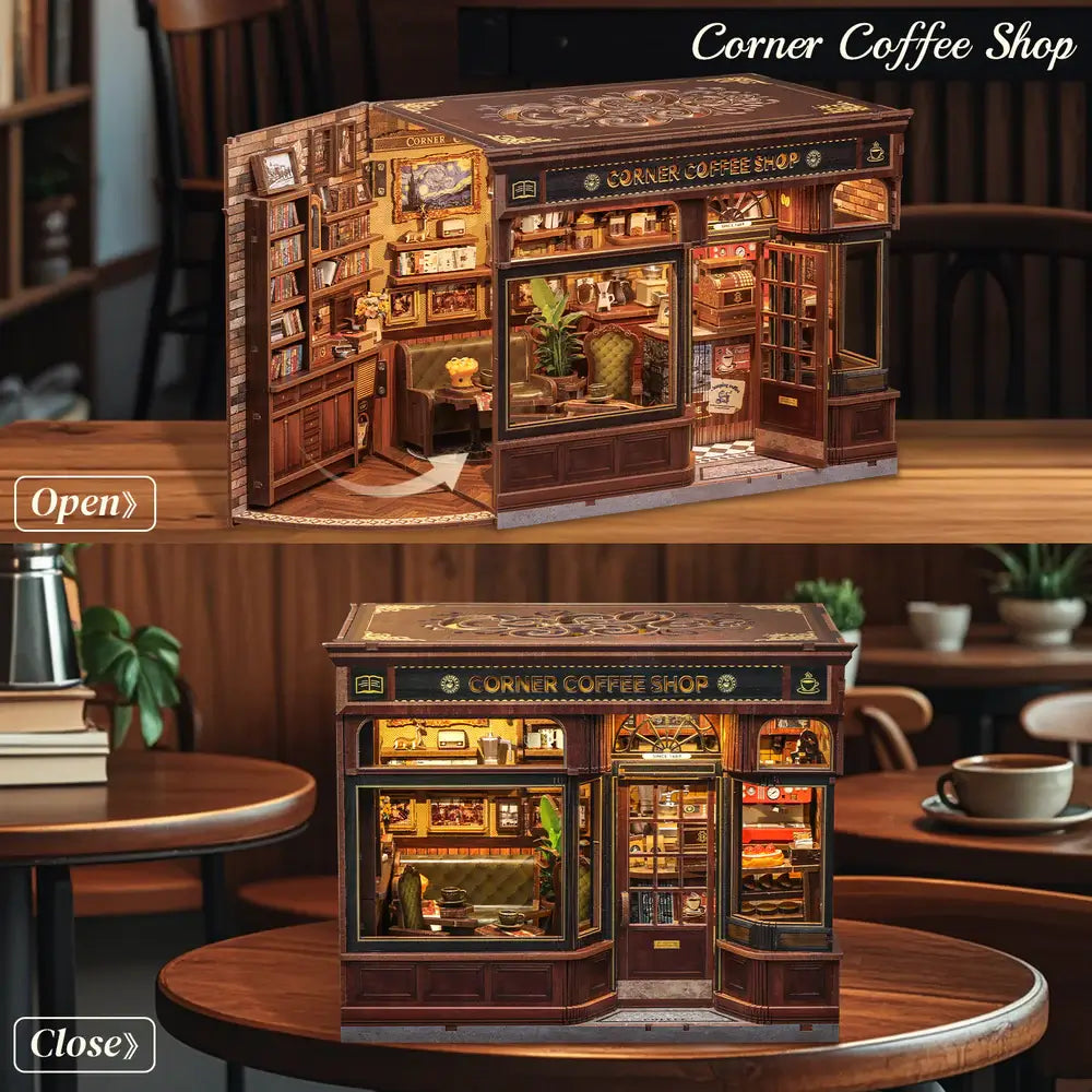 Sashura™ Premium Corner Coffee Shop - Immersive DIY Book Nook by Sashura Premium