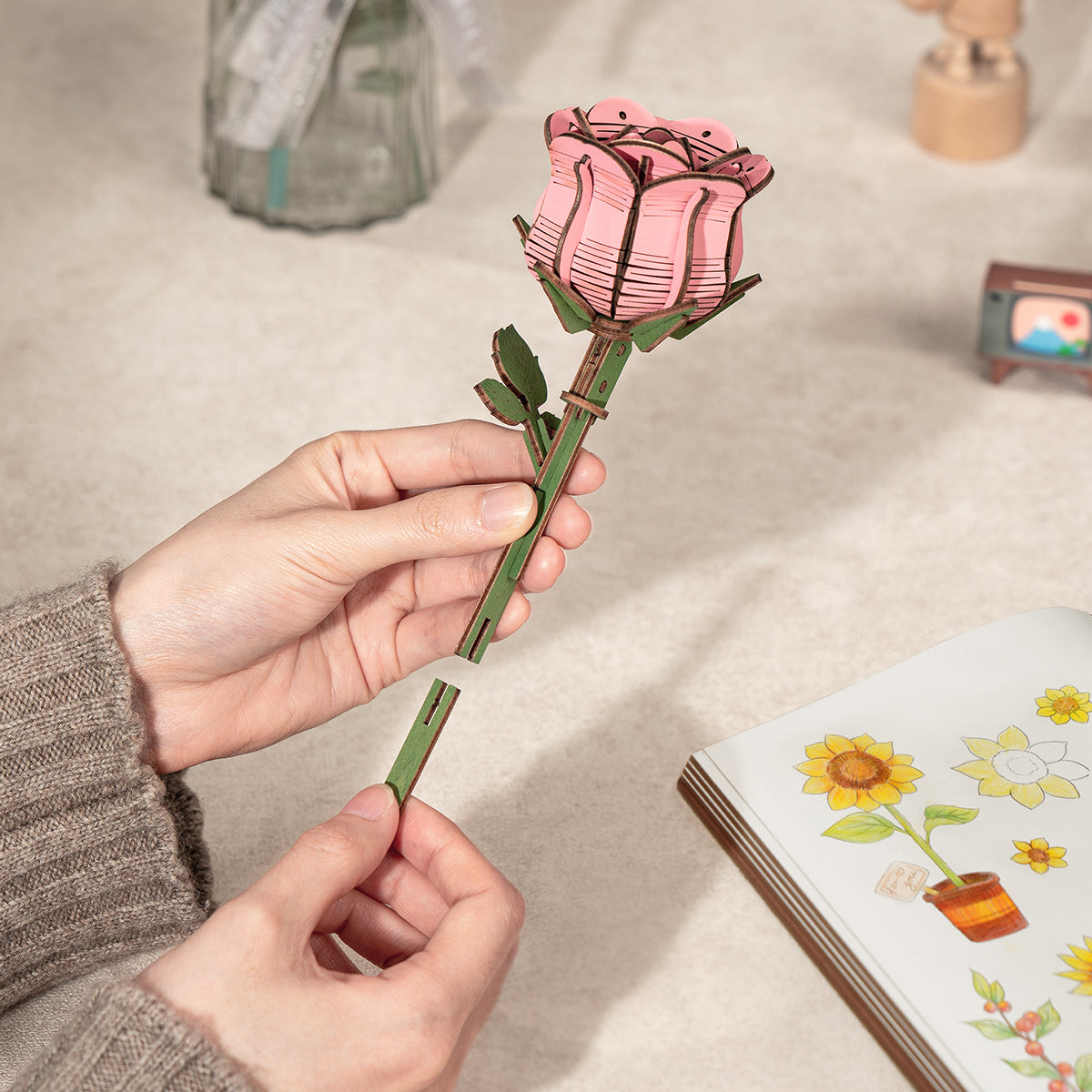 Sashura™ Premium Everlasting Wooden Flower Bouquet - Eternal Bloom Decor by Sashura Premium