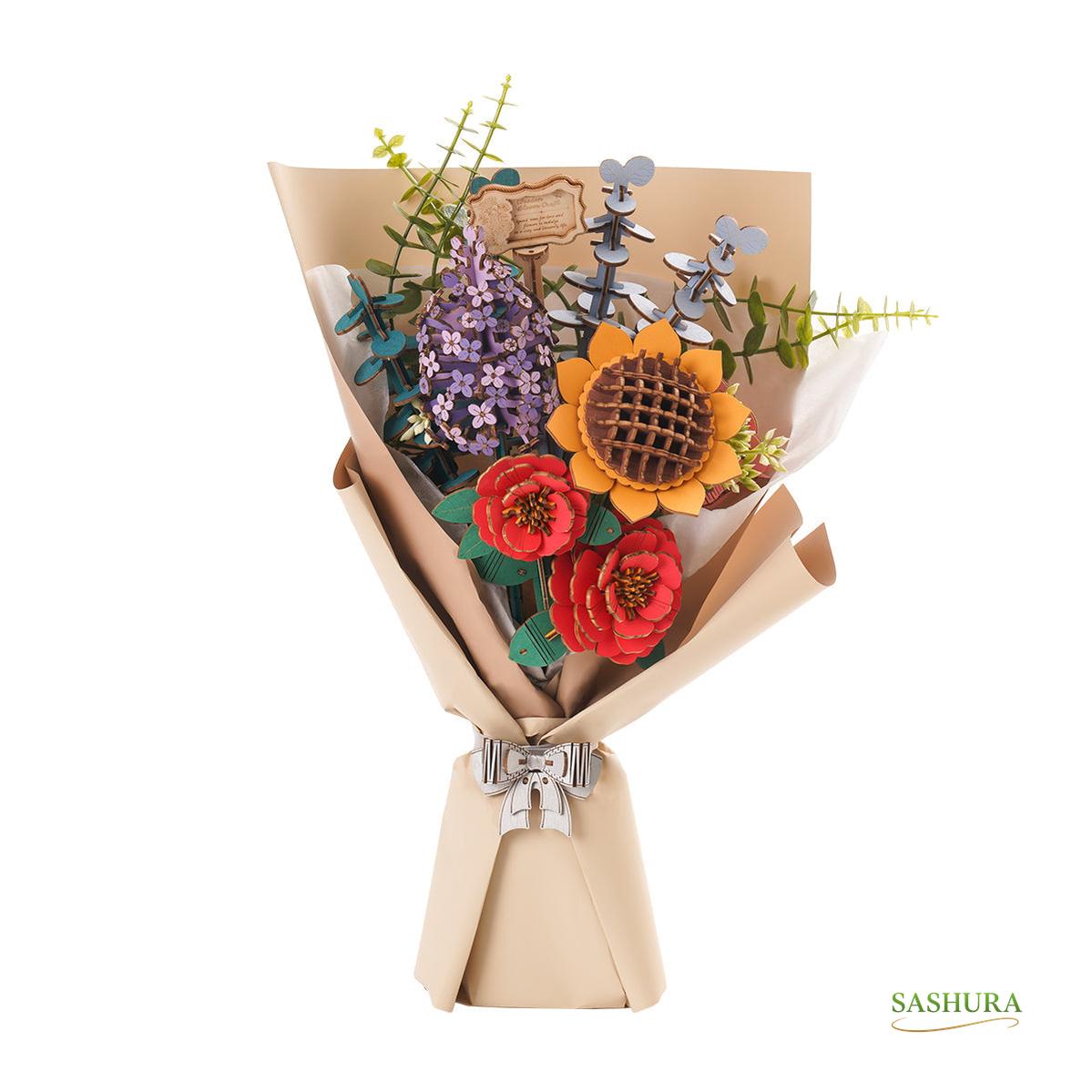 Sashura™ Premium Everlasting Wooden Flower Bouquet - Eternal Bloom Decor by Sashura Premium