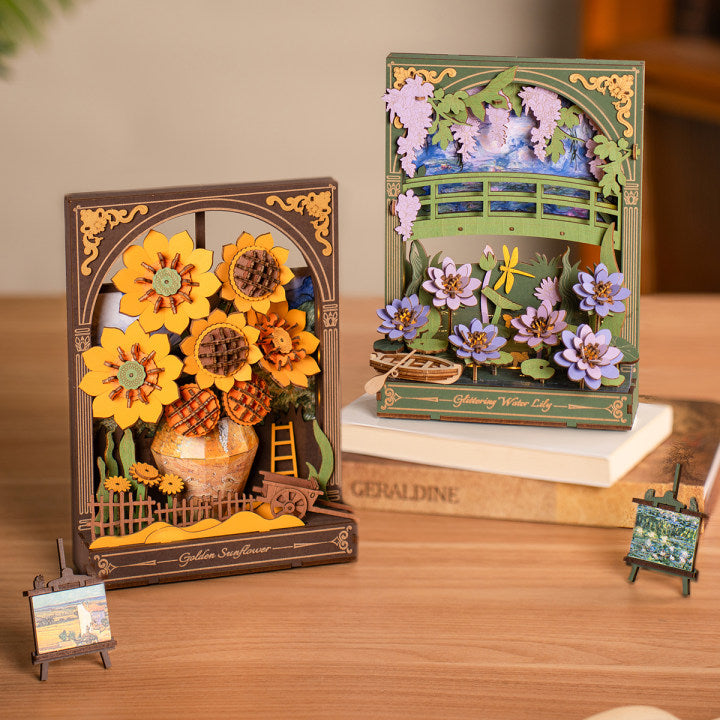 Sashura™ Premium Glittering Water Lily 3D Wooden Puzzle - LED Art by Sashura Premium