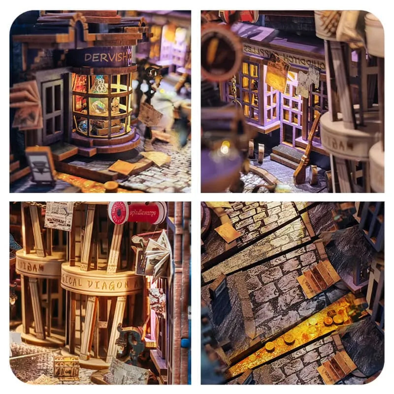 Sashura™ Premium Magic Alley Book Nook - Enchanting Miniature World by Sashura Premium
