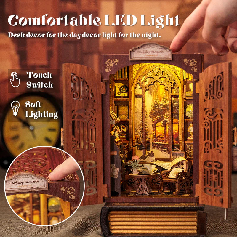 Sashura™ Mini Bookshop DIY Kit | Premium Wooden Brain Teaser