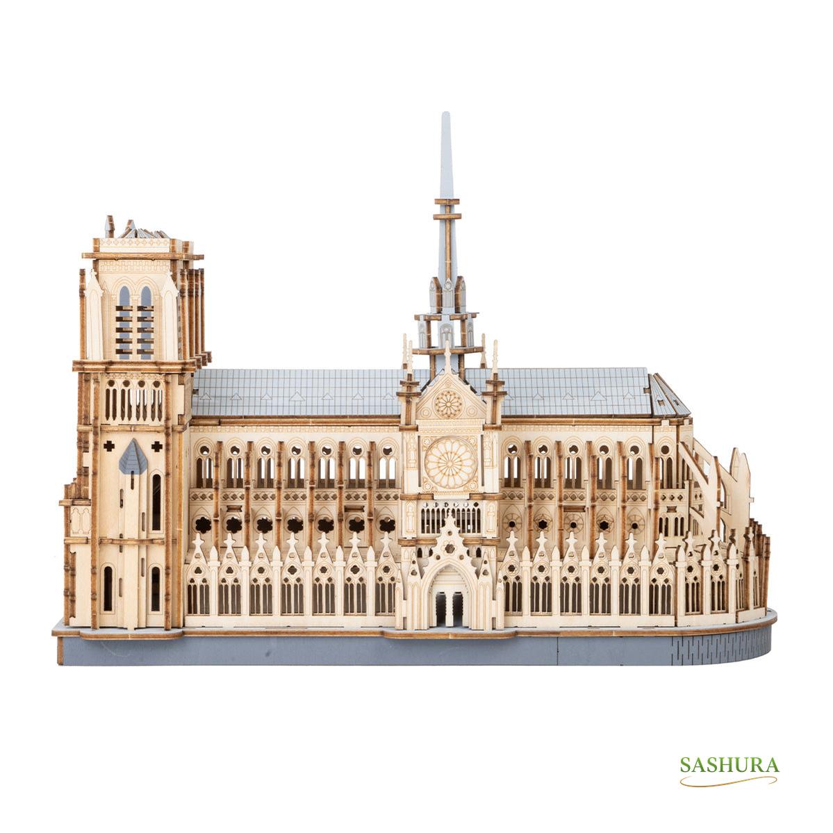 Sashura™ Premium Paris Cathedral 3D Wooden Puzzle - 330 Piece Set by Sashura Premium