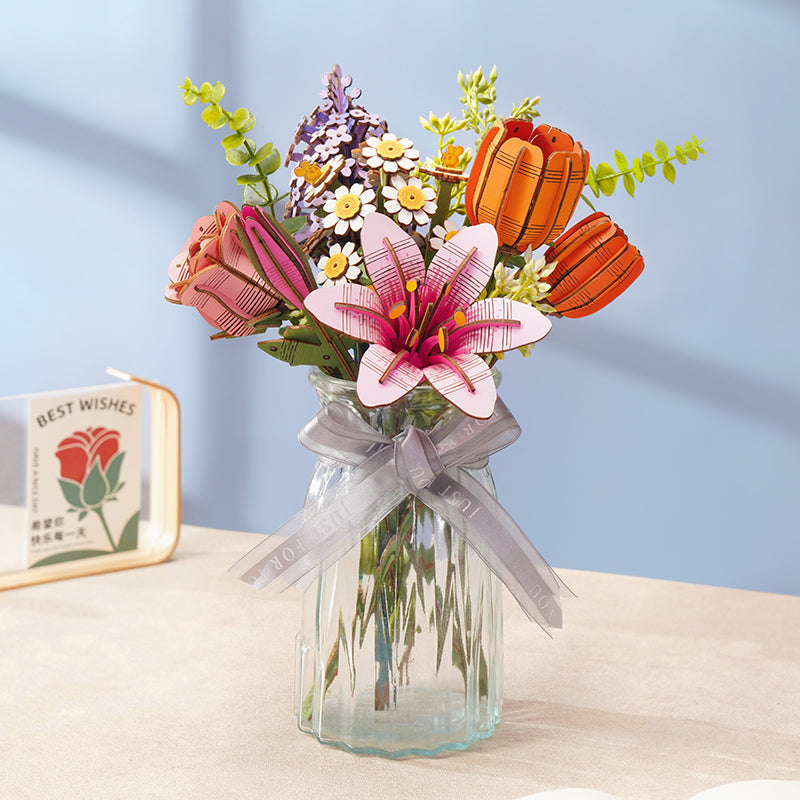 Sashura™ Premium Pink Lily DIY Wooden Flower - Eternal Decor by Sashura Premium