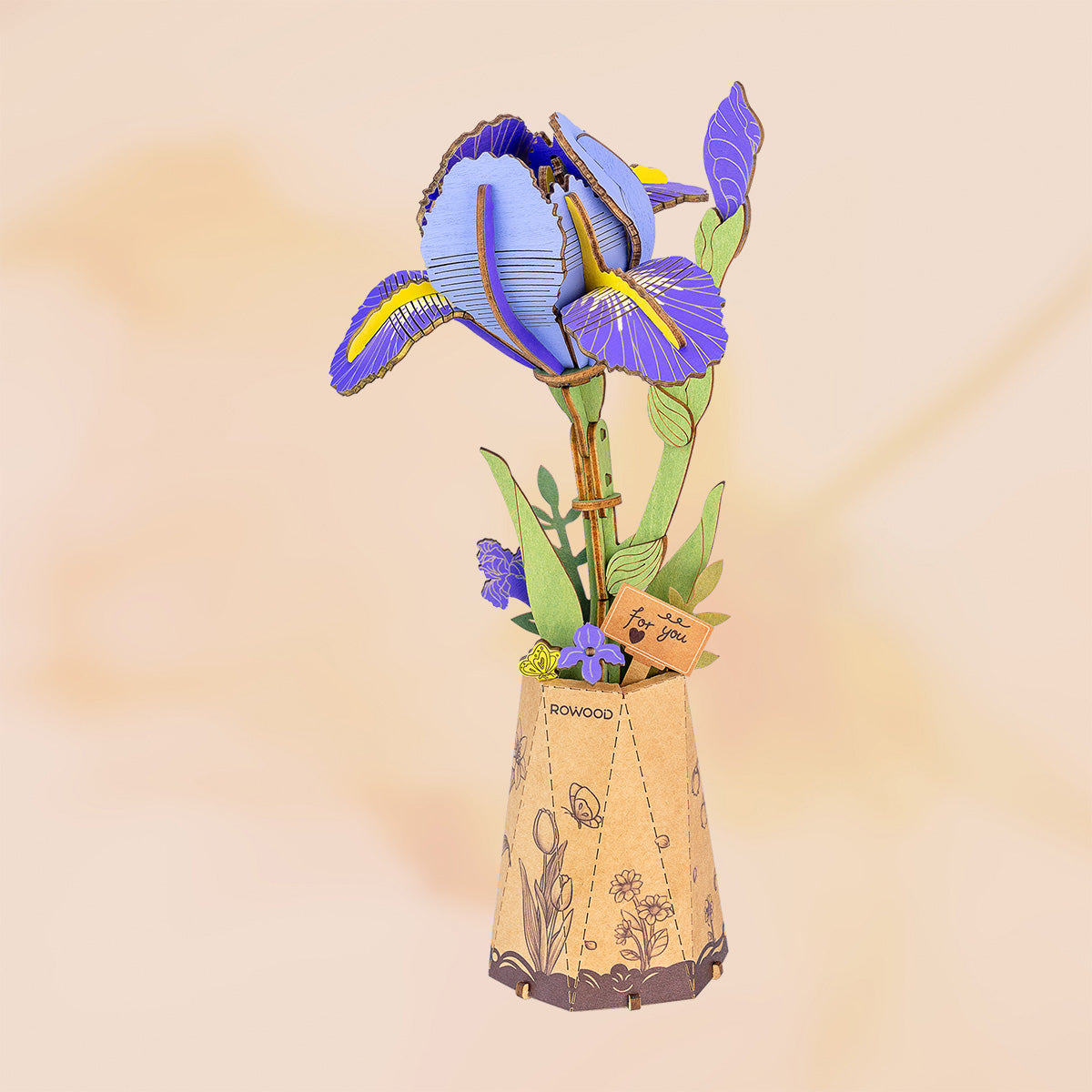 Sashura™ Premium Purple Iris 3D Flower - Everlasting Artisan Decor by Sashura Premium