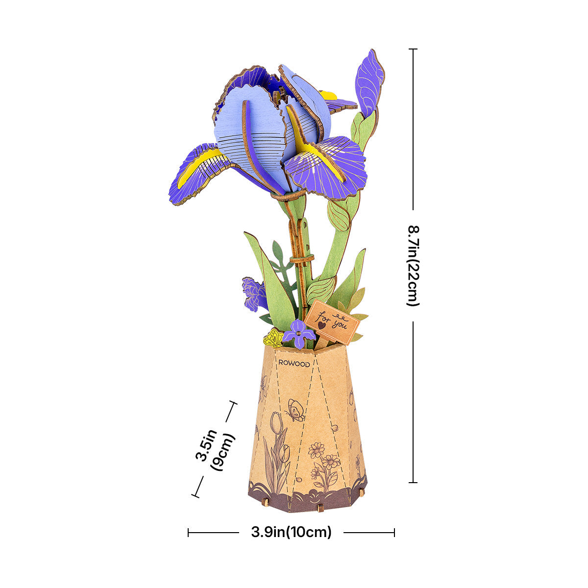 Sashura™ Premium Purple Iris 3D Flower - Everlasting Artisan Decor by Sashura Premium