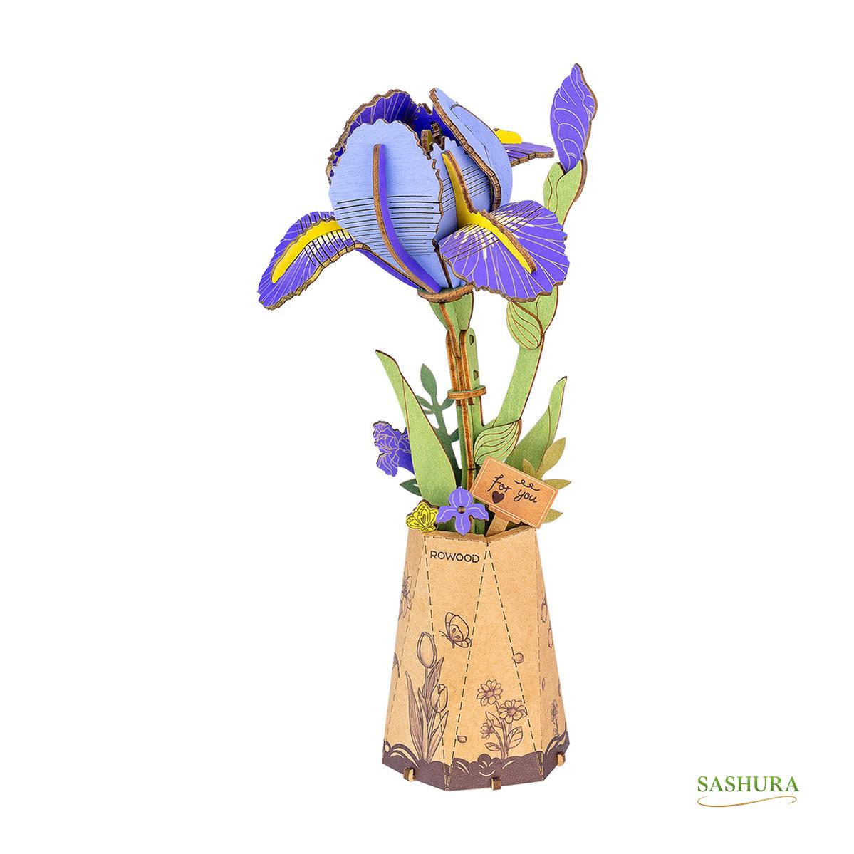 Sashura™ Premium Purple Iris 3D Flower - Everlasting Artisan Decor by Sashura Premium