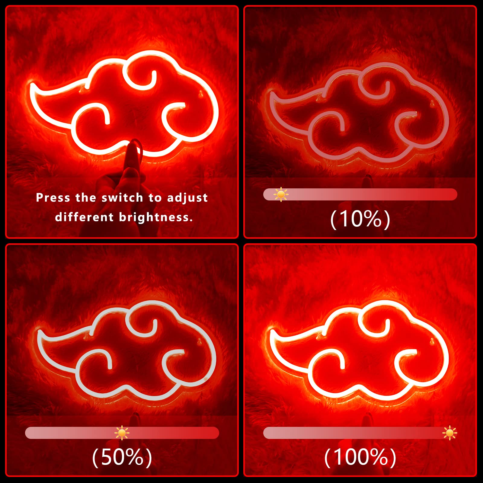 Sashura™ Premium Radiant Cloud Anime Neon Light - Vibrant Room Decor by Sashura Premium