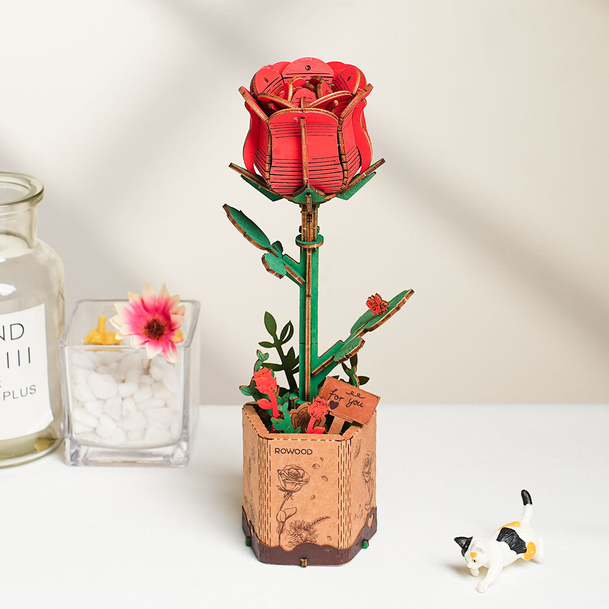 Sashura™ Premium Red Rose 3D Wooden Puzzle - Everlasting Bloom by Sashura Premium