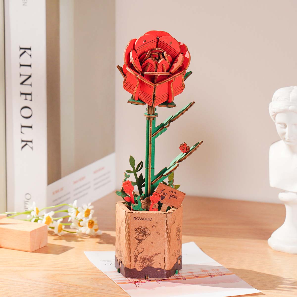 Sashura™ Premium Red Rose 3D Wooden Puzzle - Everlasting Bloom by Sashura Premium