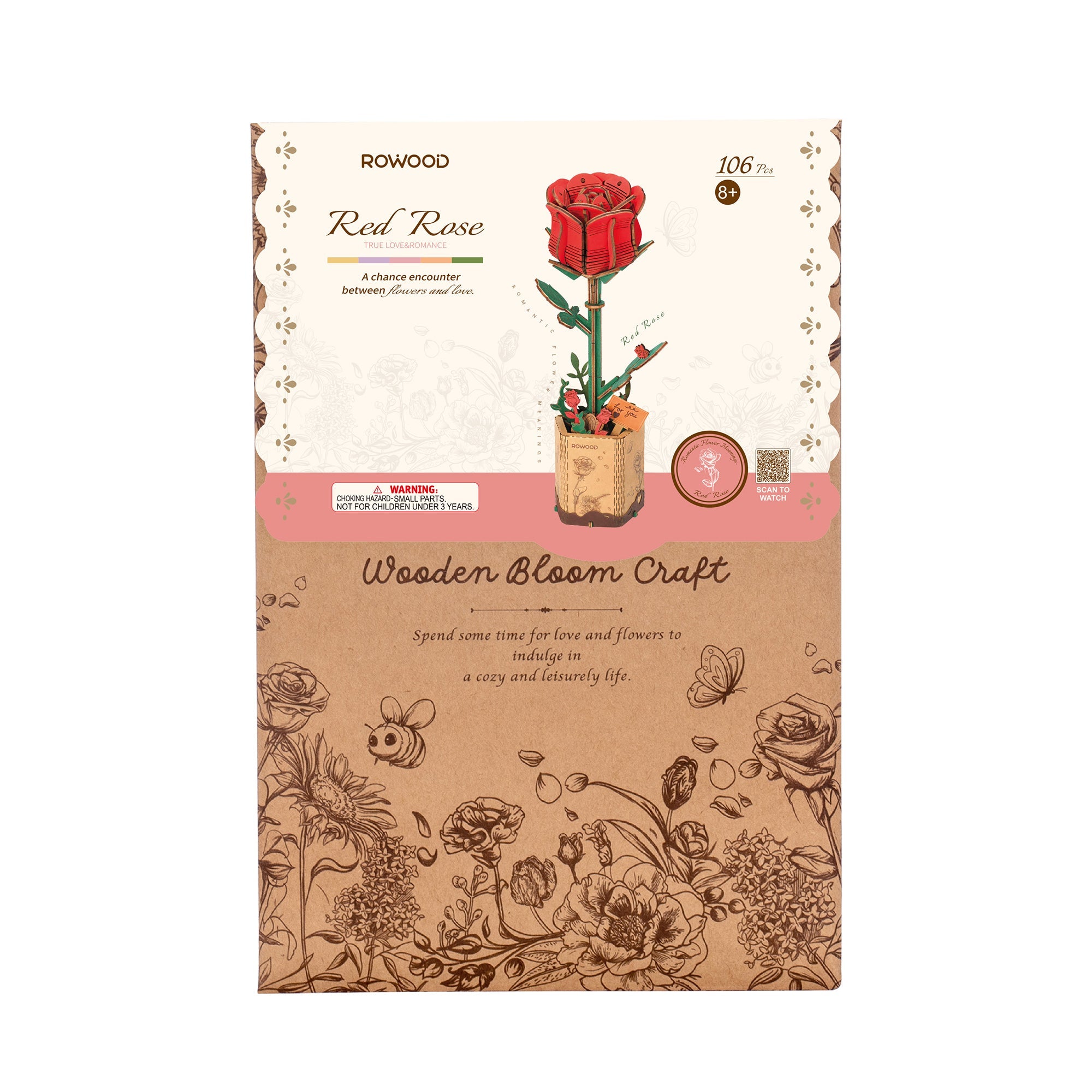 Sashura™ Premium Red Rose 3D Wooden Puzzle - Everlasting Bloom by Sashura Premium