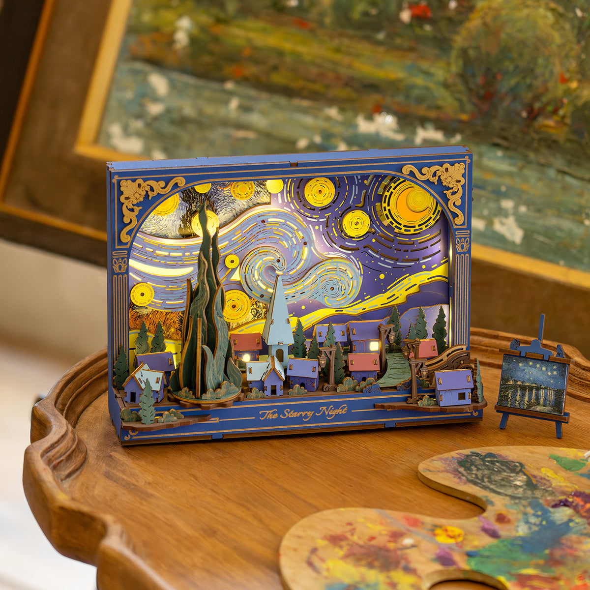 Sashura™ Premium Starry Night 3D Wooden Puzzle Wall Art by Sashura Premium