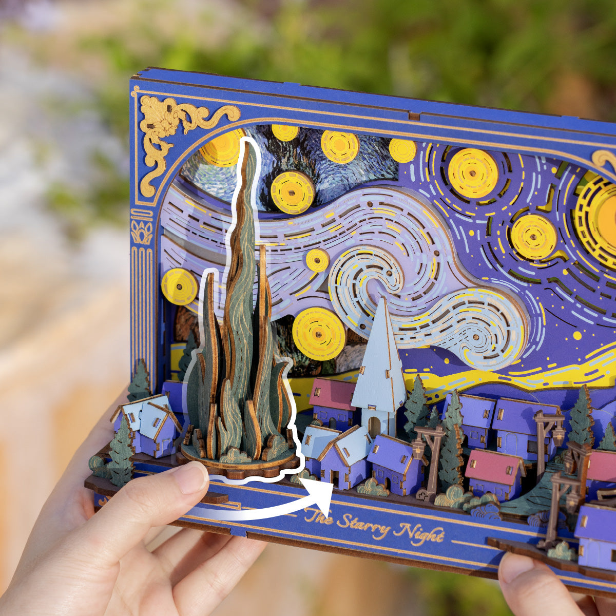 Sashura™ Premium Starry Night 3D Wooden Puzzle Wall Art by Sashura Premium