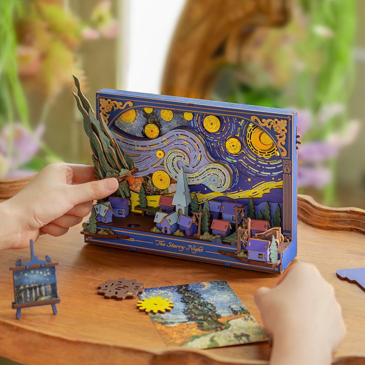 Sashura™ Premium Starry Night 3D Wooden Puzzle Wall Art by Sashura Premium