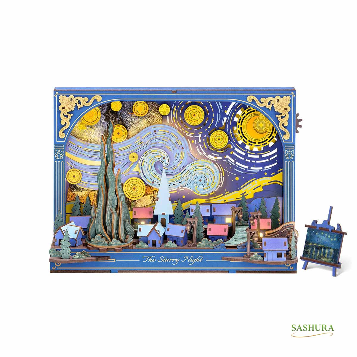 Sashura™ Premium Starry Night 3D Wooden Puzzle Wall Art by Sashura Premium