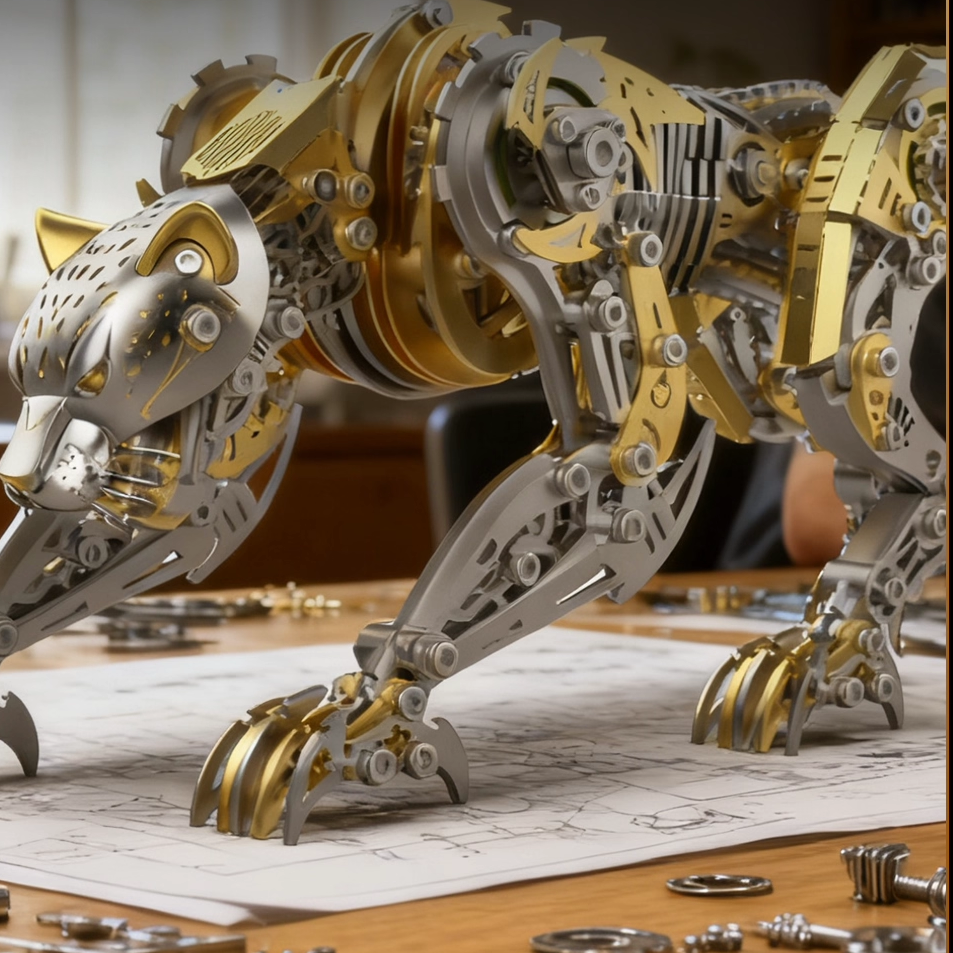 Sashura™ Premium Steampunk Mechanical Leopard - 300 Piece Metal Masterpiece by Sashura Premium