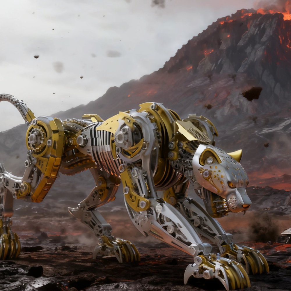Sashura™ Premium Steampunk Mechanical Leopard - 300 Piece Metal Masterpiece by Sashura Premium