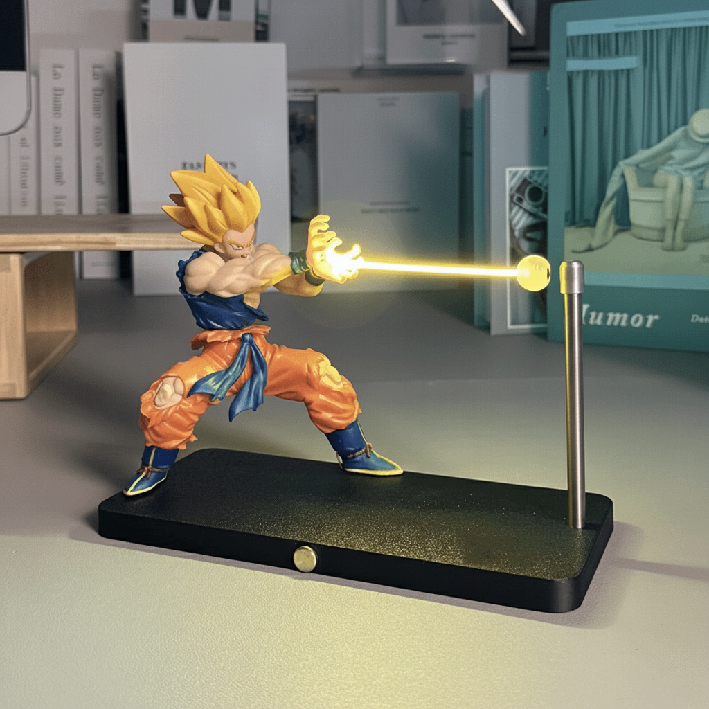 Sashura™ Premium Super Saiyan Magnetic LED Figurine Golden Energy Attack by Sashura Premium
